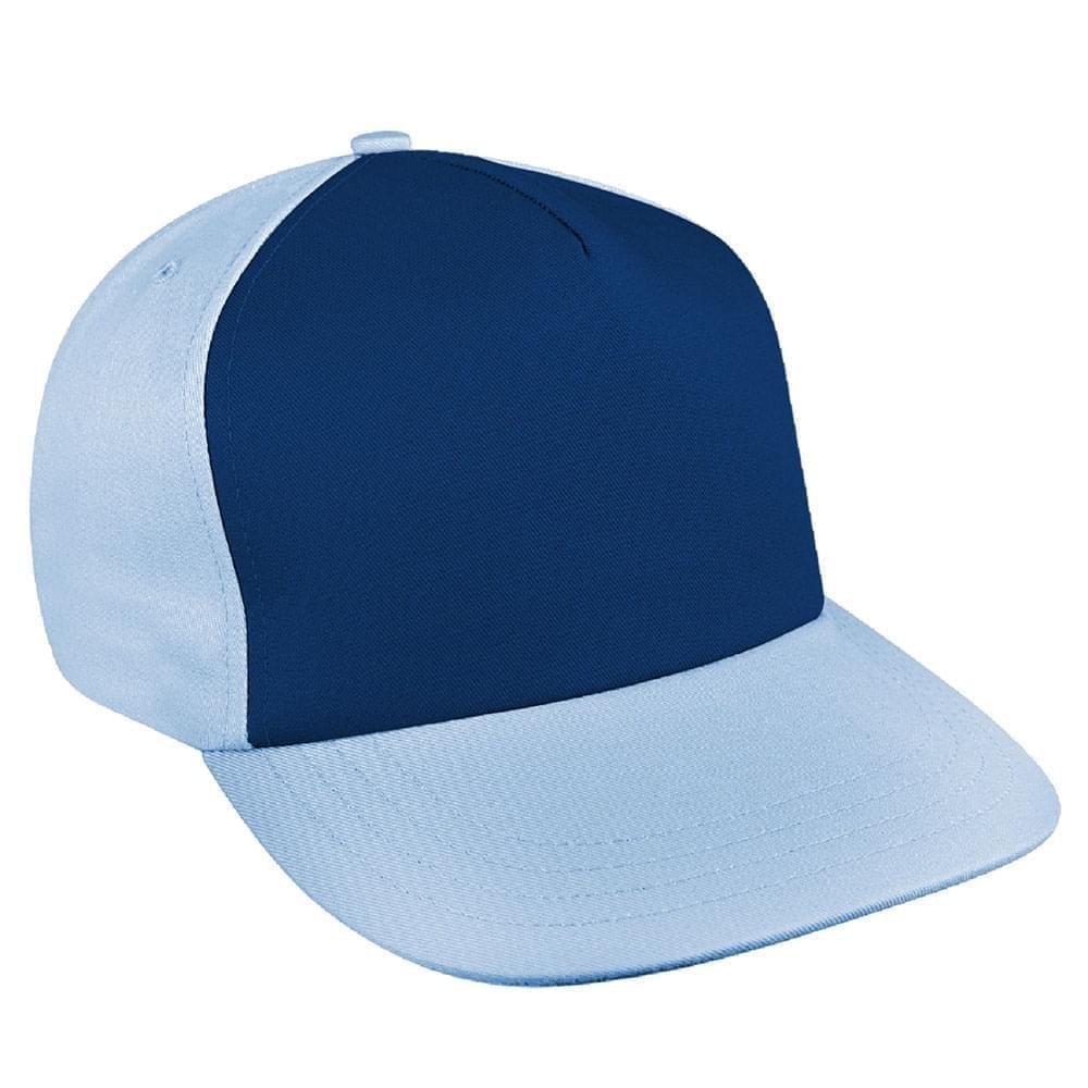 Navy-Light Blue Brushed Self Strap Skate Hat