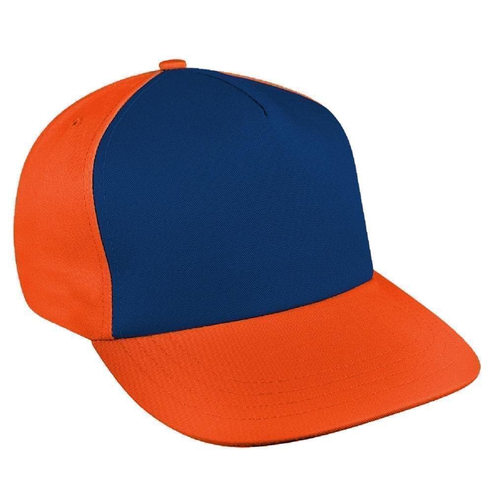 Navy-Orange Brushed Leather Skate Hat