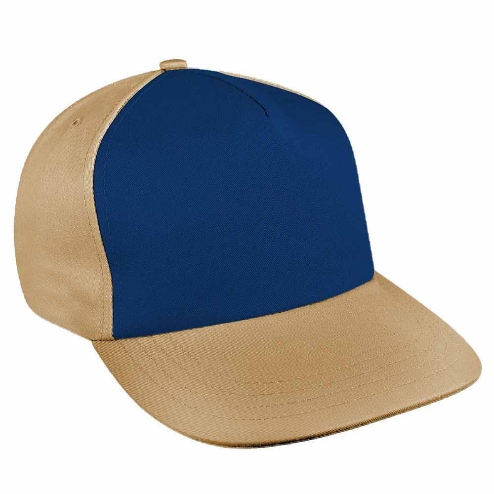 Navy-Khaki Brushed Leather Skate Hat