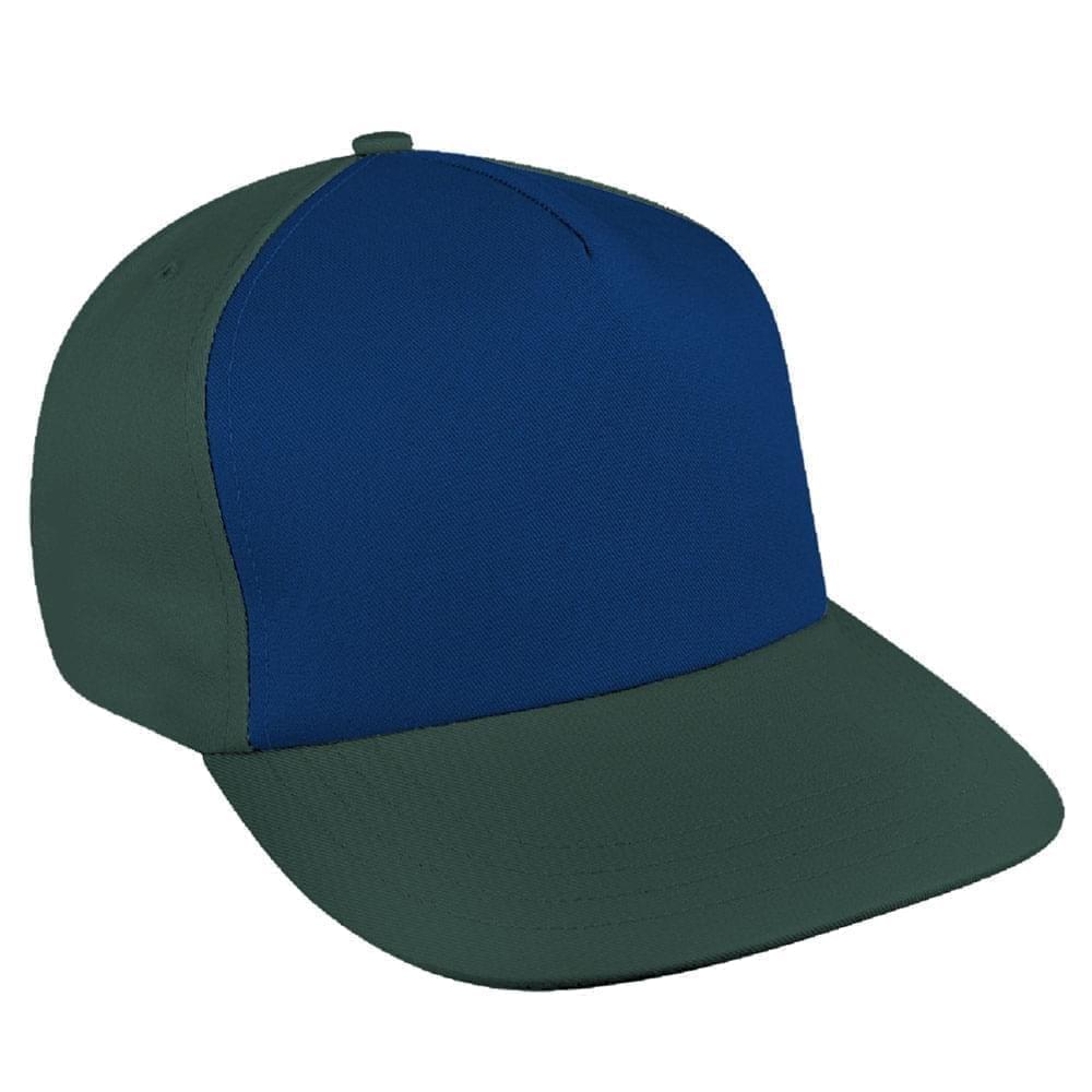 Navy-Hunter Green Brushed Leather Skate Hat