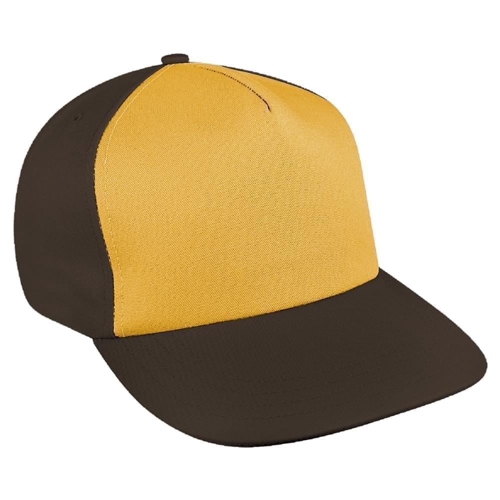 Athletic Gold-Black Brushed Leather Skate Hat