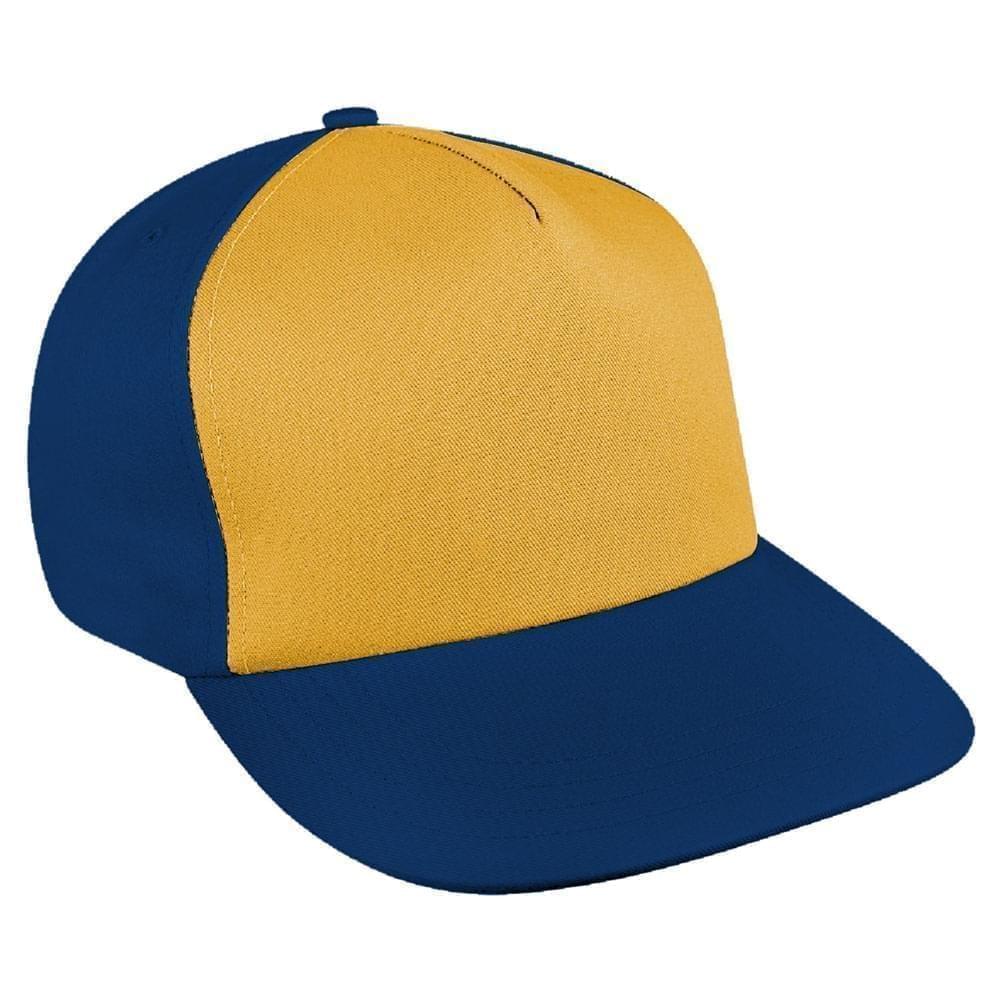 Athletic Gold-Navy Brushed Leather Skate Hat