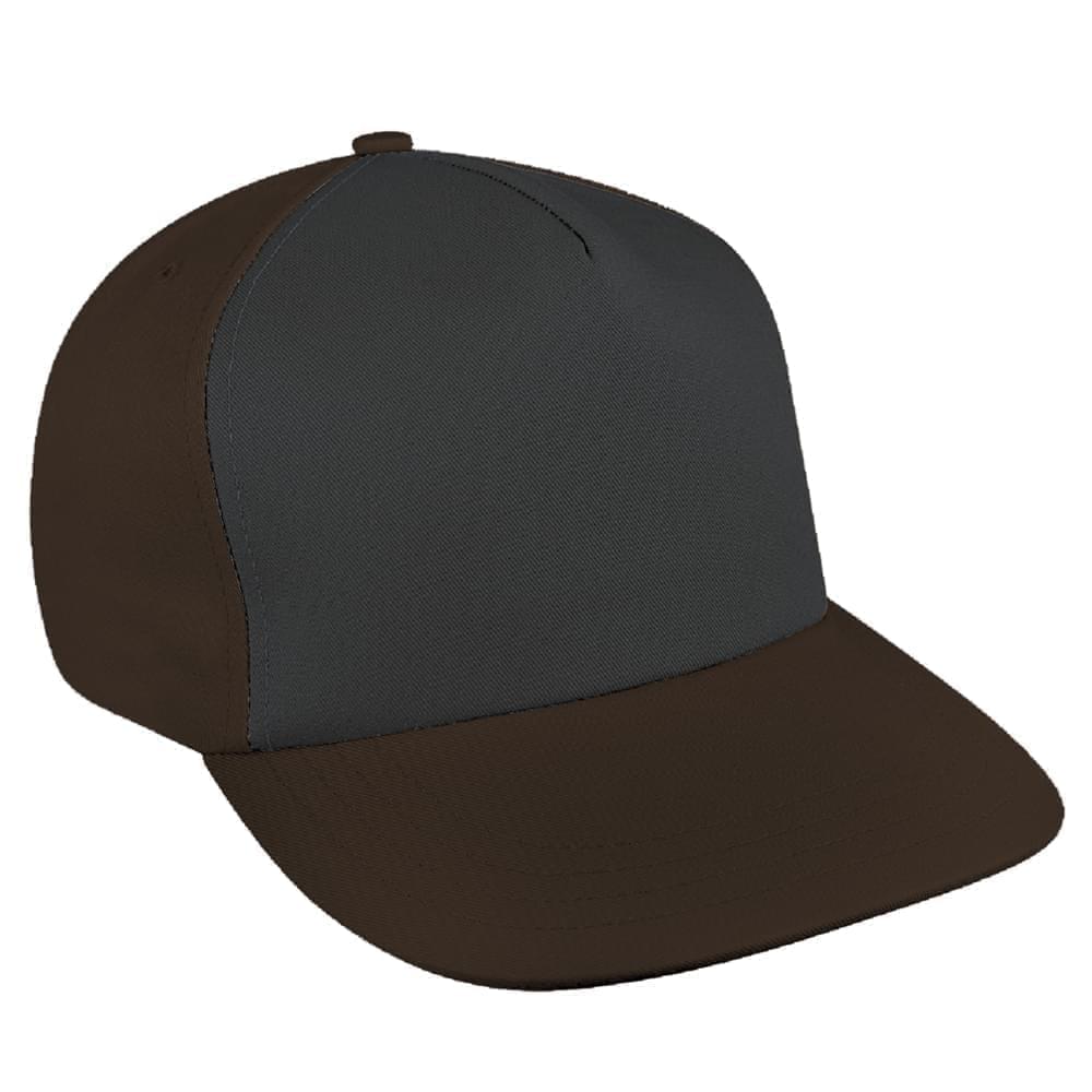Dark Gray-Black Brushed Leather Skate Hat