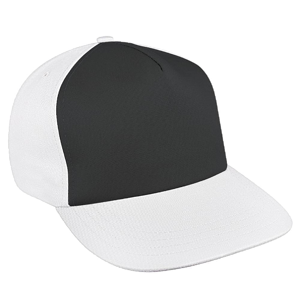 Dark Gray-White Brushed Leather Skate Hat