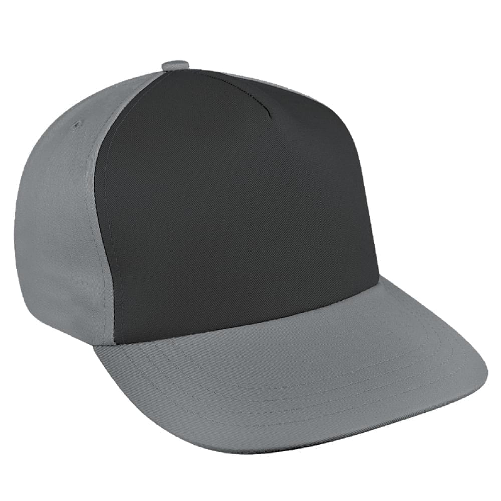 Dark Gray-Light Gray Brushed Leather Skate Hat