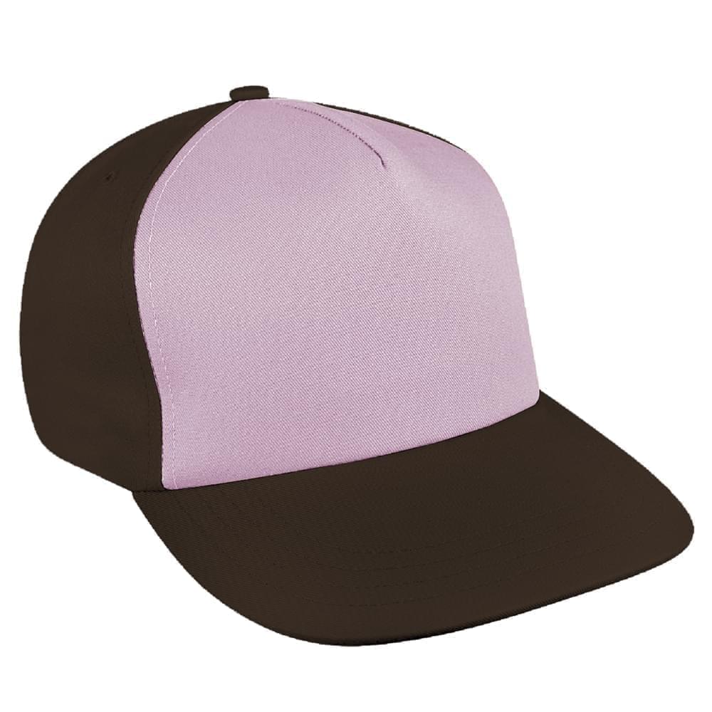 Pink-Black Brushed Leather Skate Hat