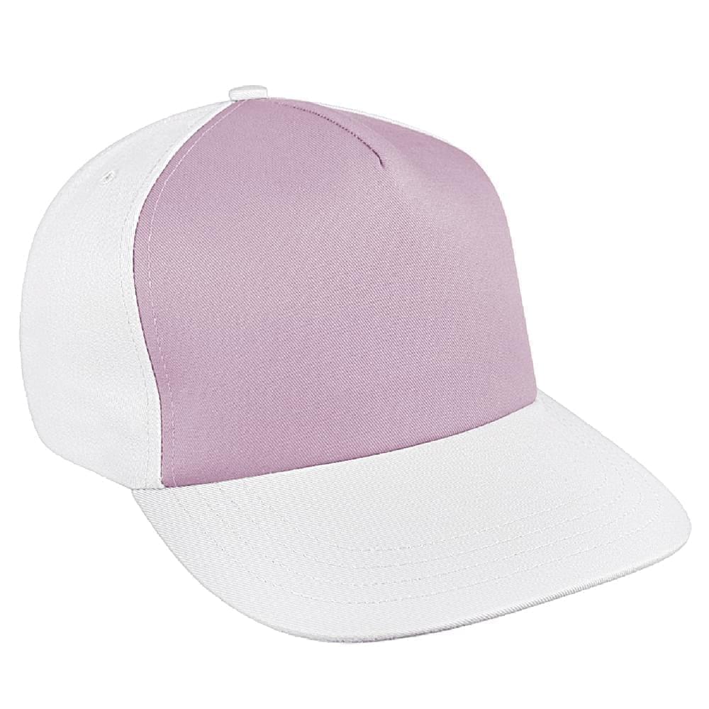 Pink-White Brushed Leather Skate Hat