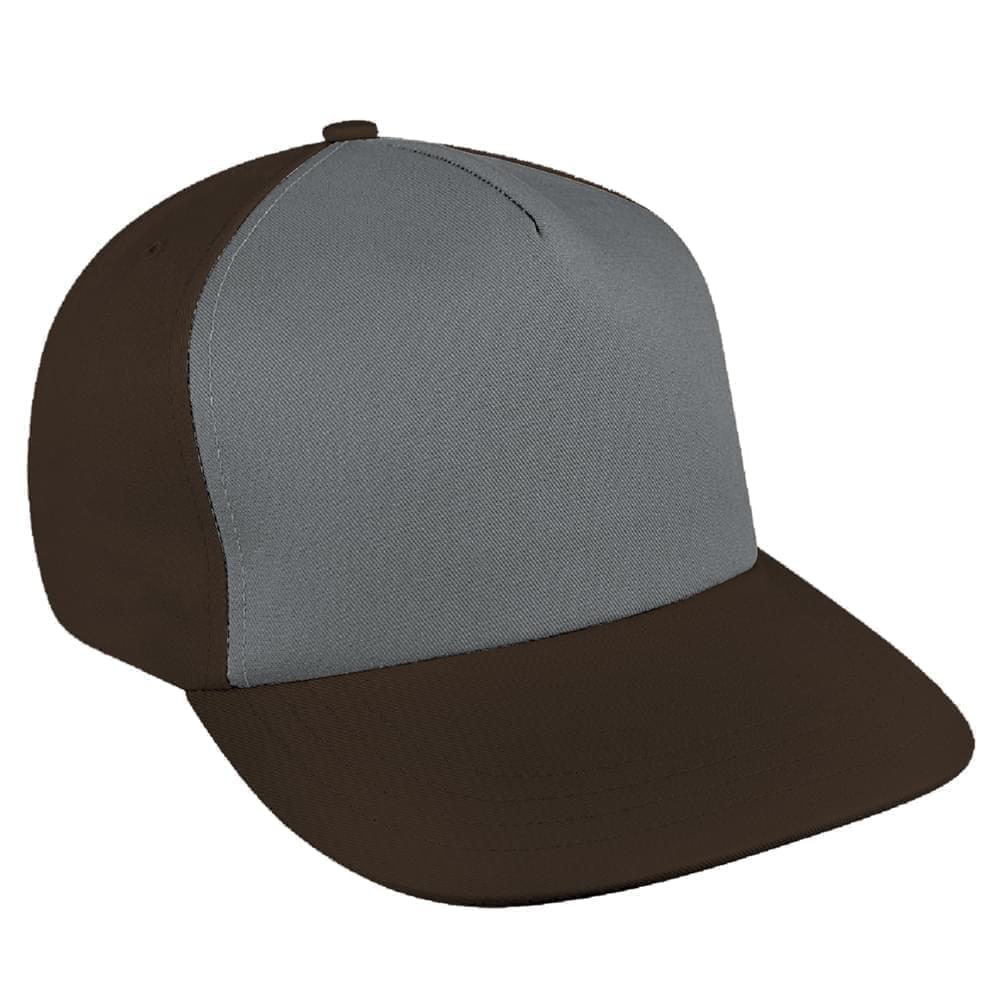 Light Gray-Black Brushed Self Strap Skate Hat