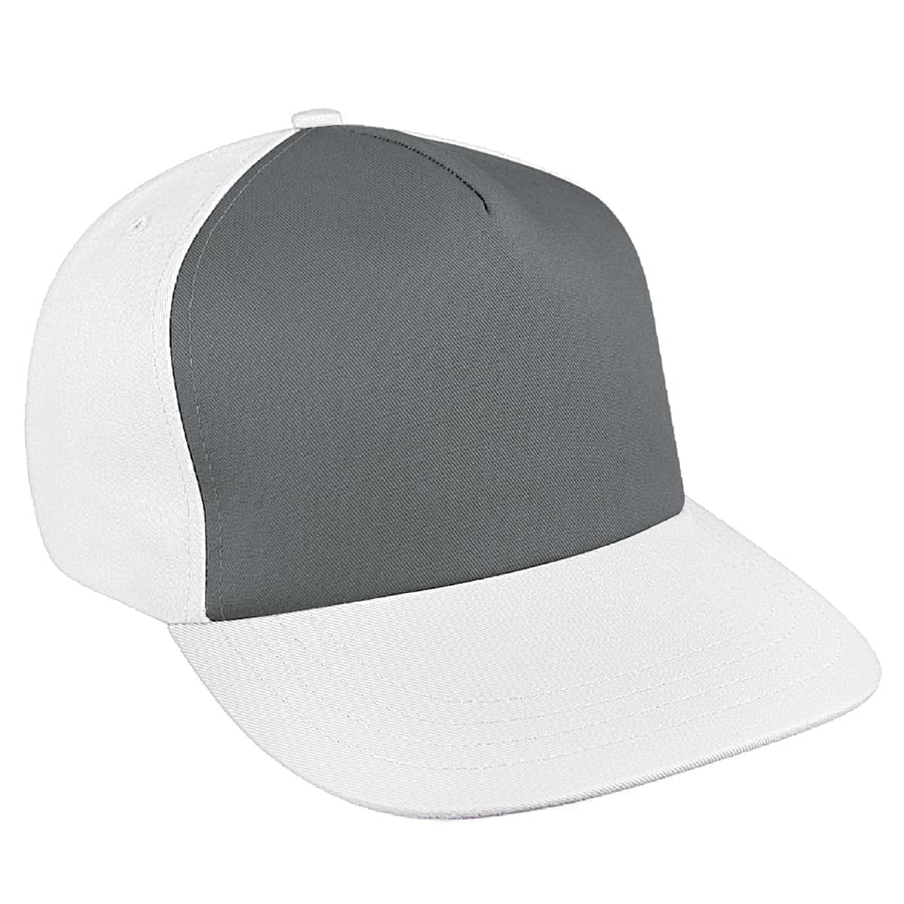 Light Gray-White Brushed Self Strap Skate Hat