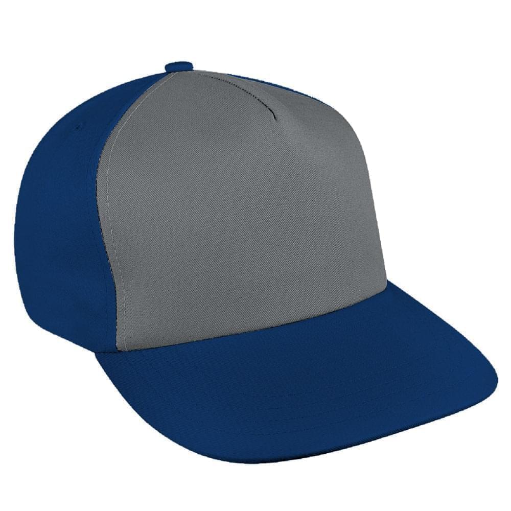 Light Gray-Navy Brushed Self Strap Skate Hat