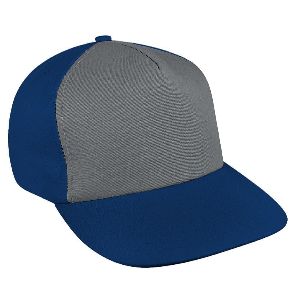 Light Gray-Navy Brushed Leather Skate Hat