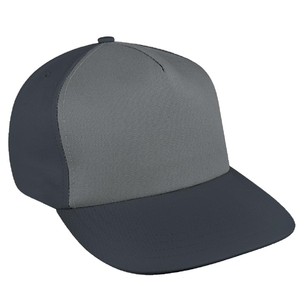 Light Gray-Dark Gray Denim Velcro Skate Hat
