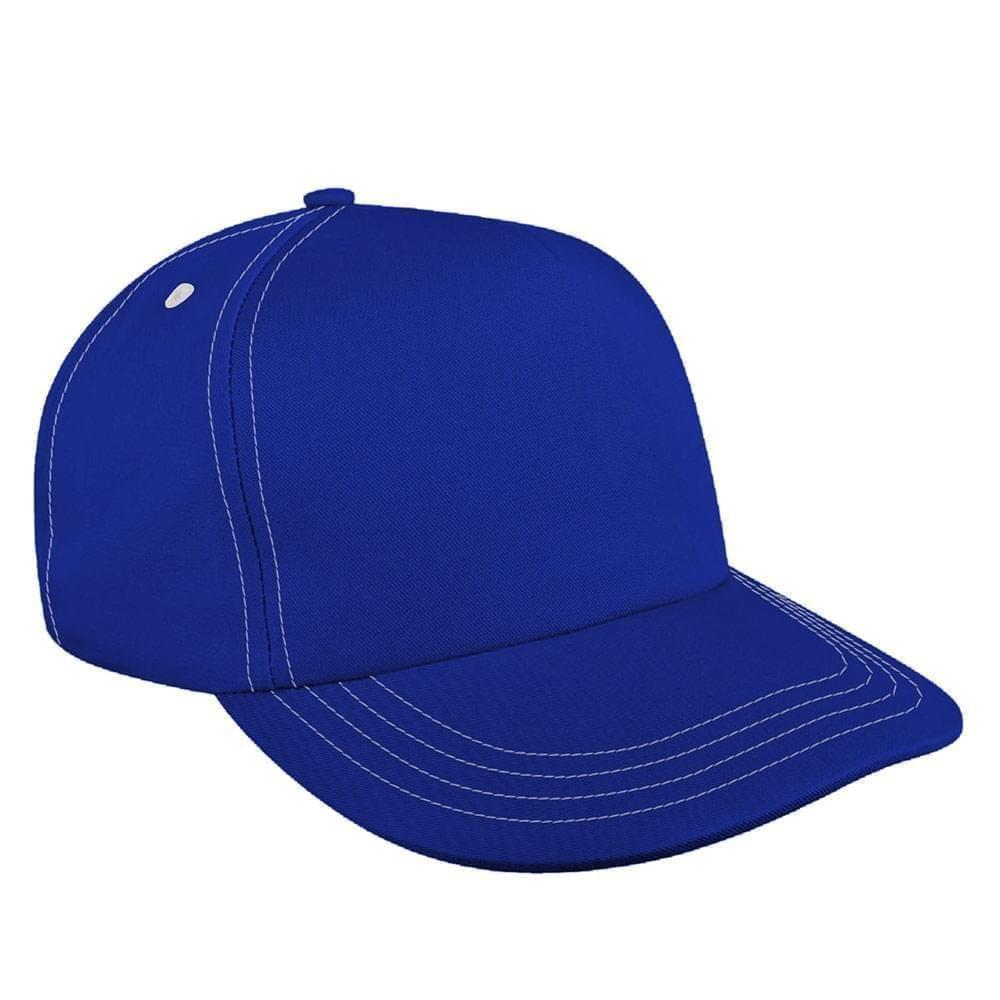Royal Blue-White Brushed Snapback Skate Hat