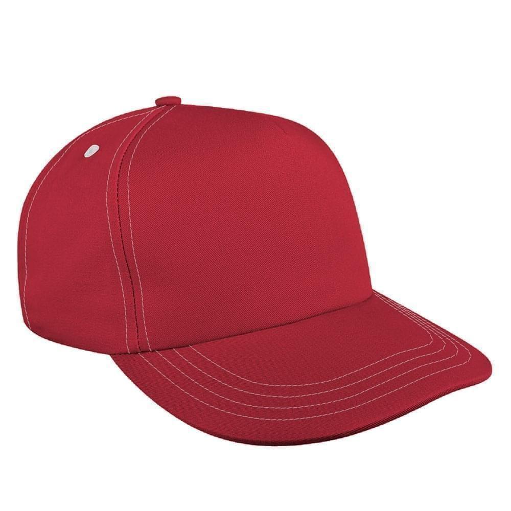 Red-White Brushed Snapback Skate Hat