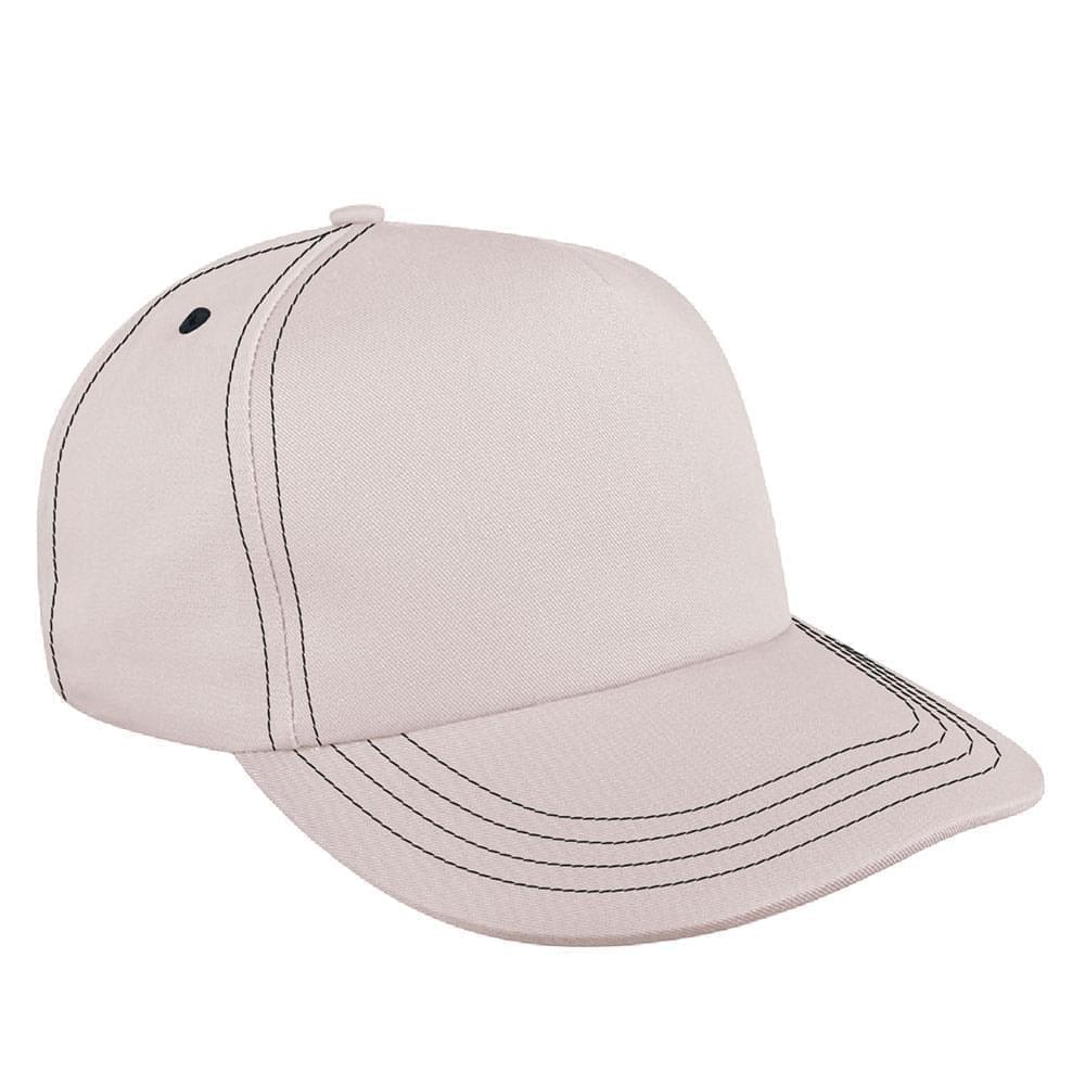 Putty-Dark Gray Brushed Leather Skate Hat