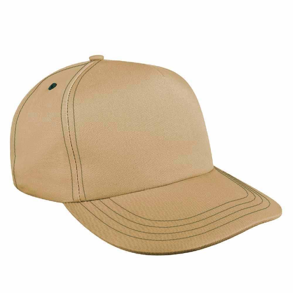 Khaki-Hunter Green Brushed Leather Skate Hat