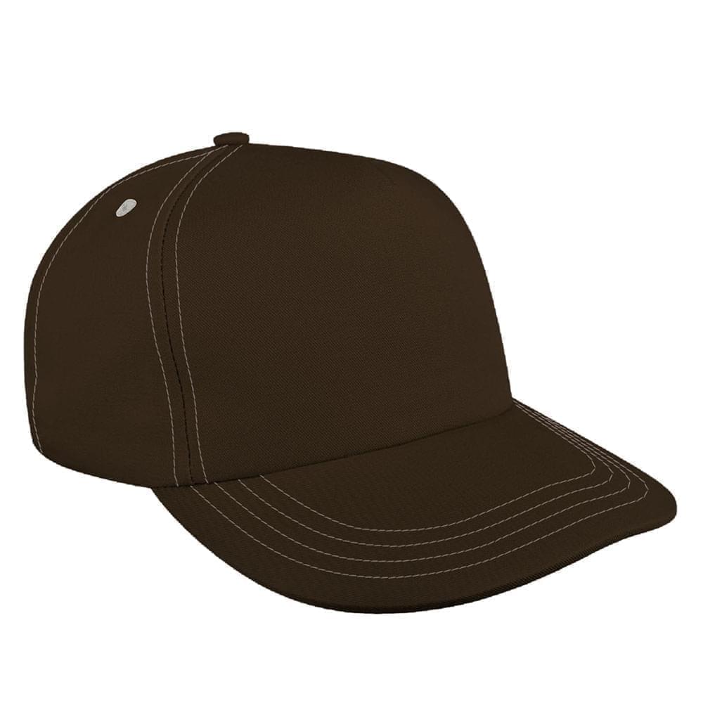 Black-Putty Brushed Leather Skate Hat