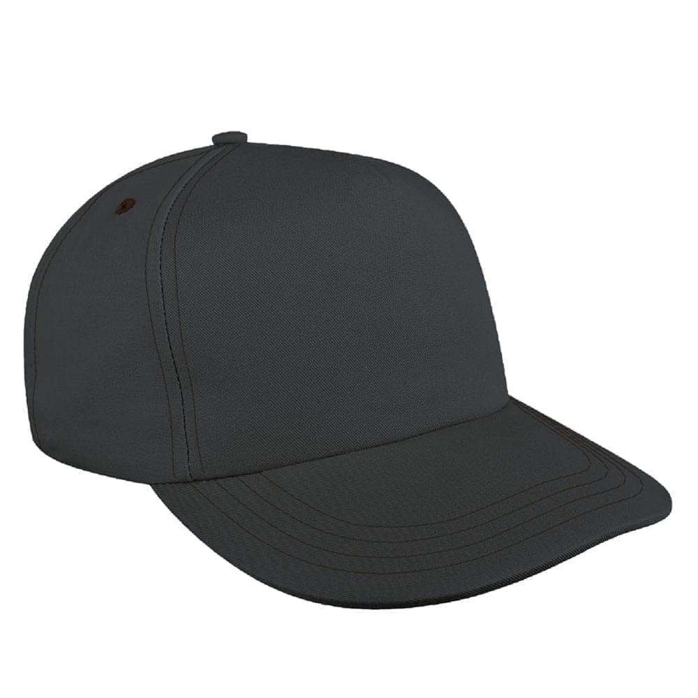 Dark Gray-Black Brushed Leather Skate Hat