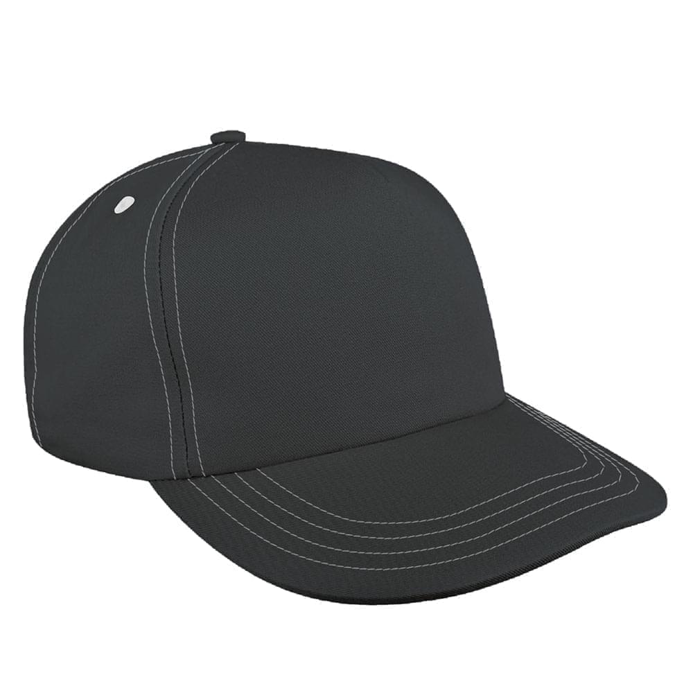 Dark Gray-White Brushed Snapback Skate Hat