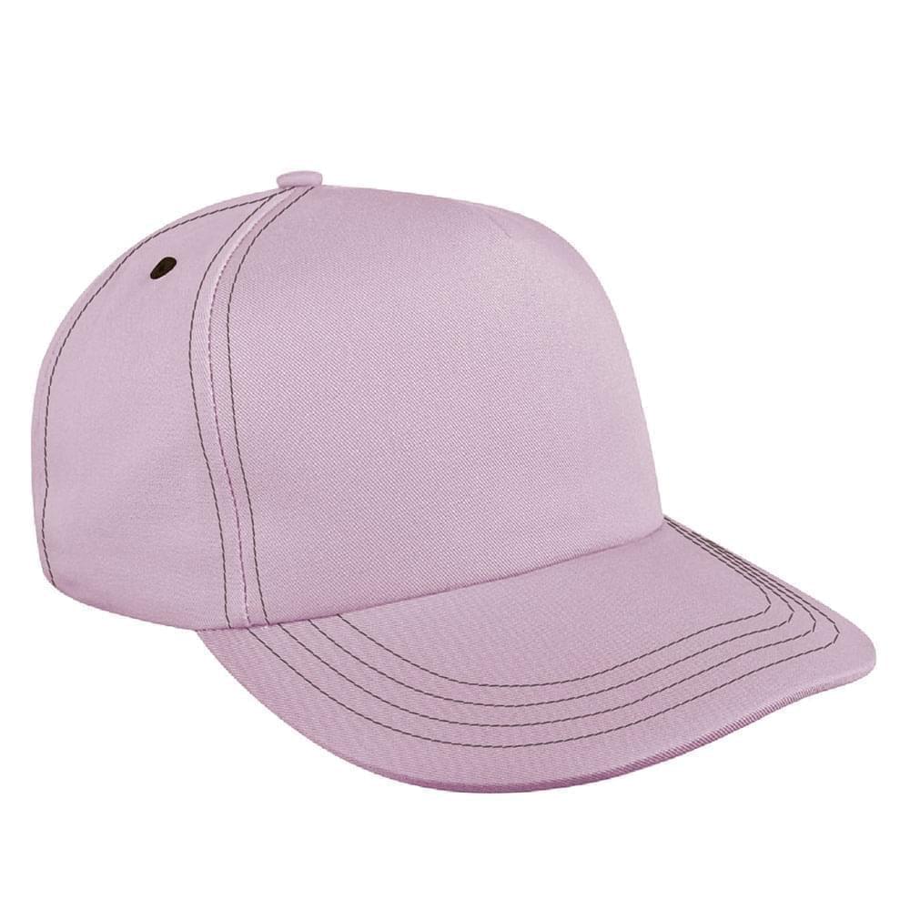 Pink-Black Brushed Self Strap Skate Hat