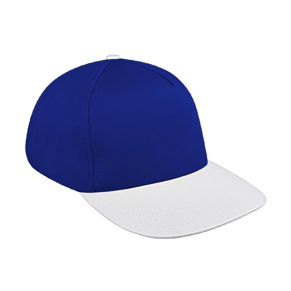 Royal Blue-White Brushed Leather Skate Hat