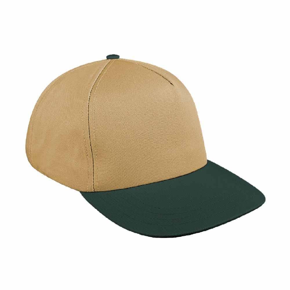 Khaki-Hunter Green Wool Leather Skate Hat