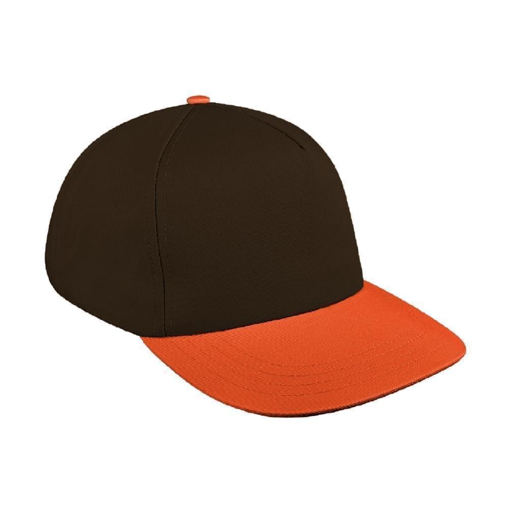 Black-Orange Brushed Self Strap Skate Hat