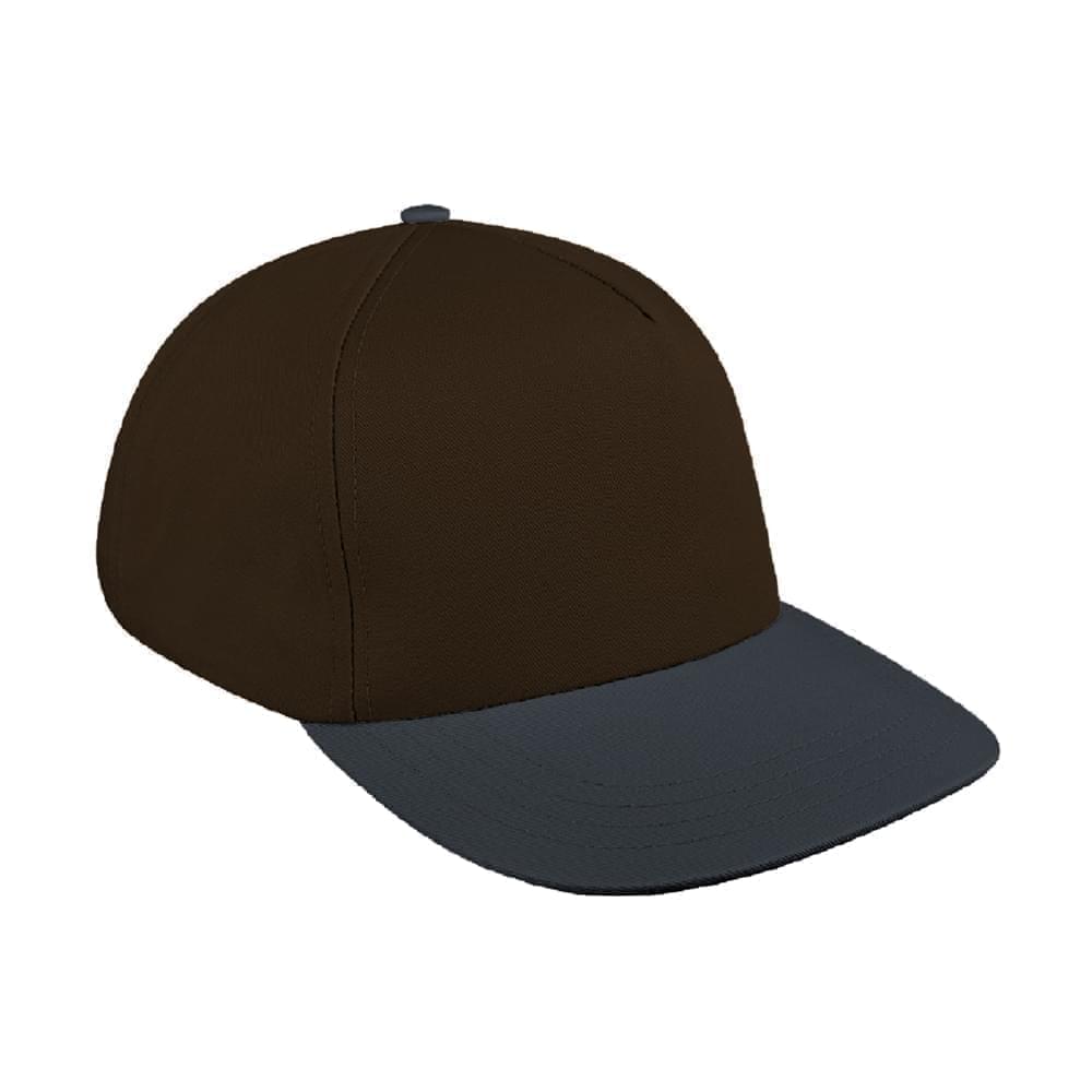 Black-Dark Gray Brushed Leather Skate Hat