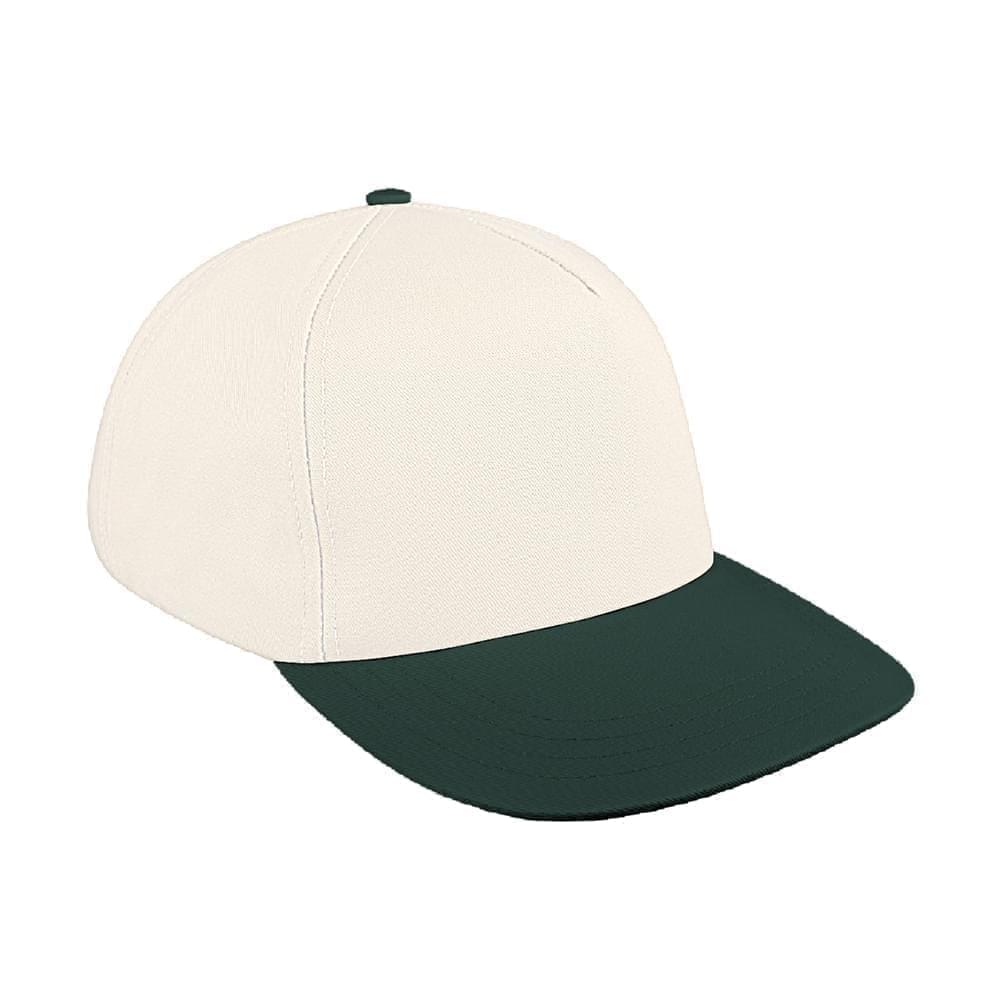 White-Hunter Green Brushed Self Strap Skate Hat