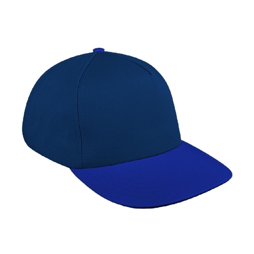 Navy-Royal Blue Brushed Self Strap Skate Hat