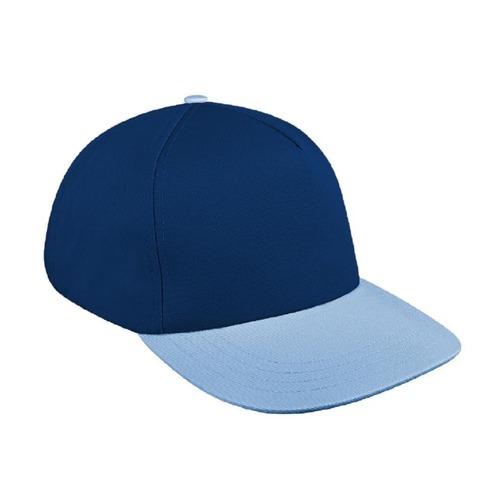 Navy-Light Blue Brushed Leather Skate Hat