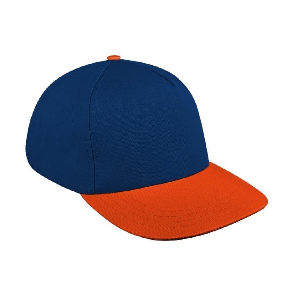 Navy-Orange Brushed Snapback Skate Hat