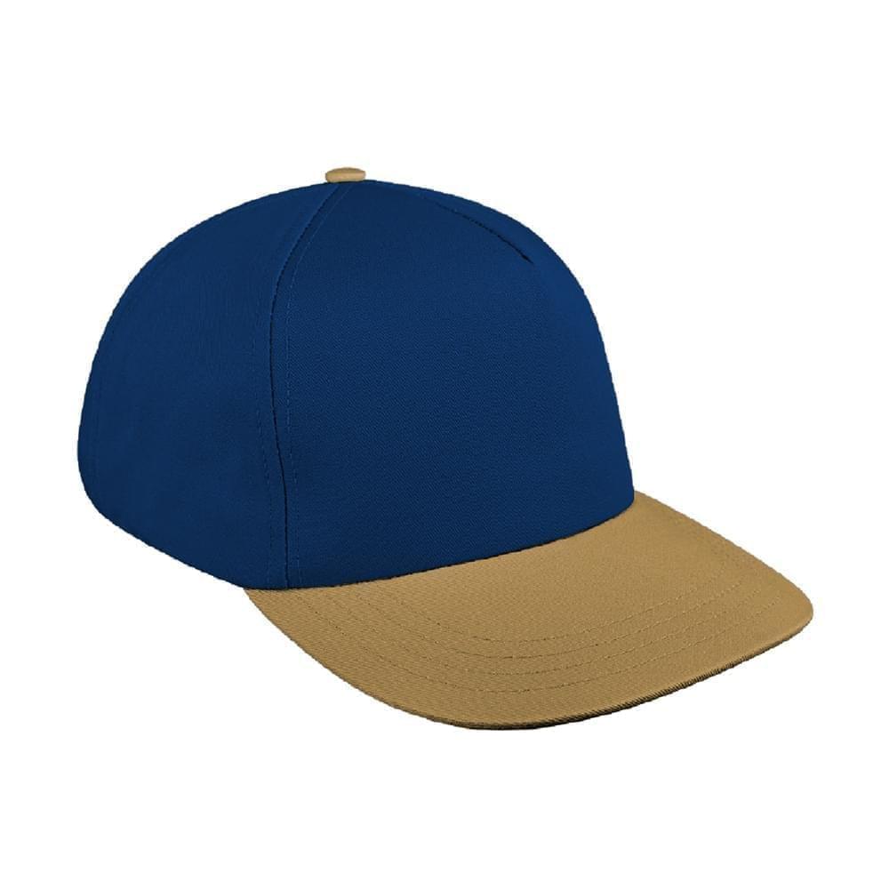 Navy-Khaki Brushed Leather Skate Hat