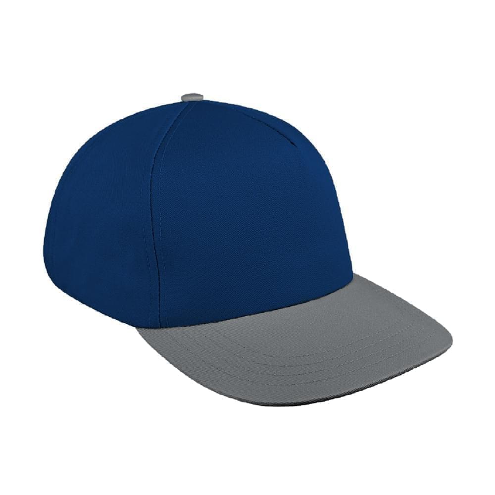 Navy-Light Gray Brushed Self Strap Skate Hat