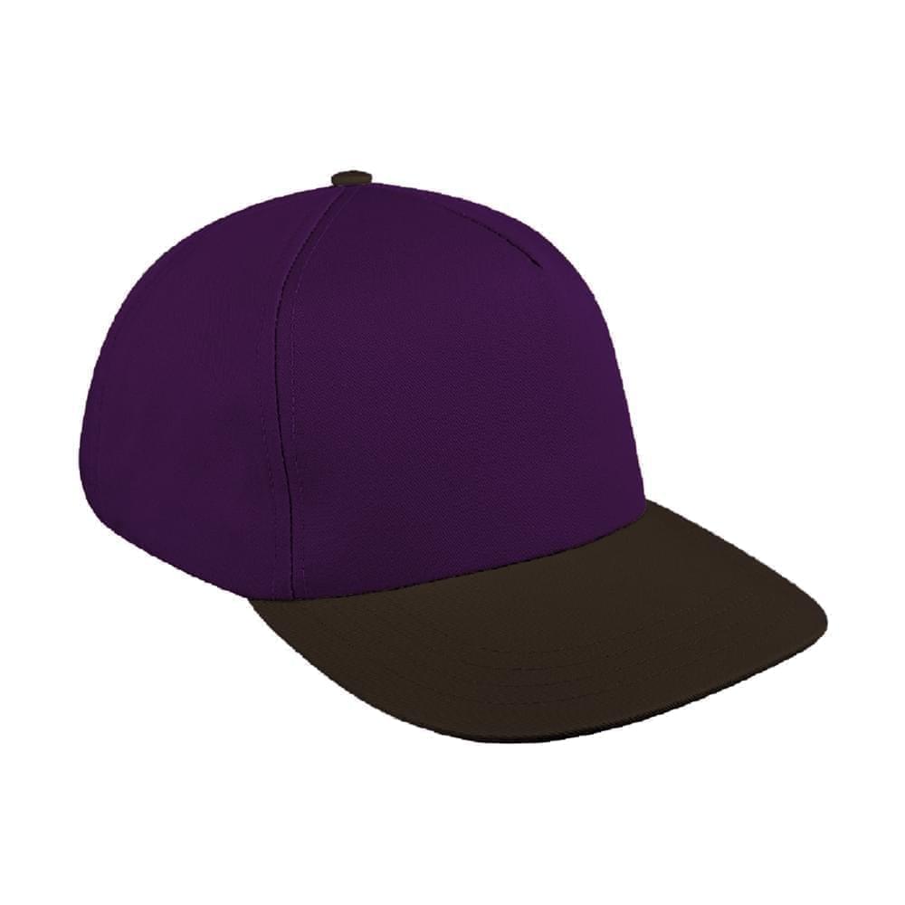 Purple-Black Brushed Self Strap Skate Hat