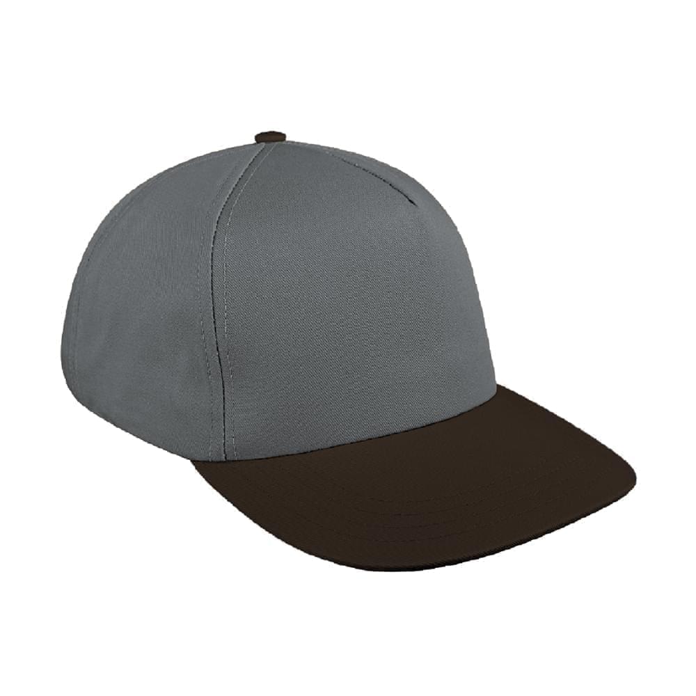 Light Gray-Black Brushed Self Strap Skate Hat