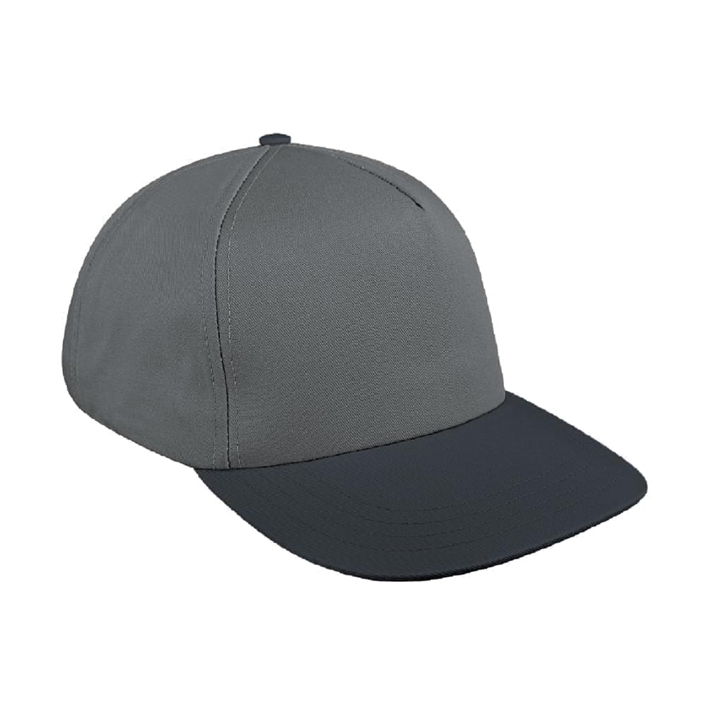 Light Gray-Dark Gray Brushed Leather Skate Hat