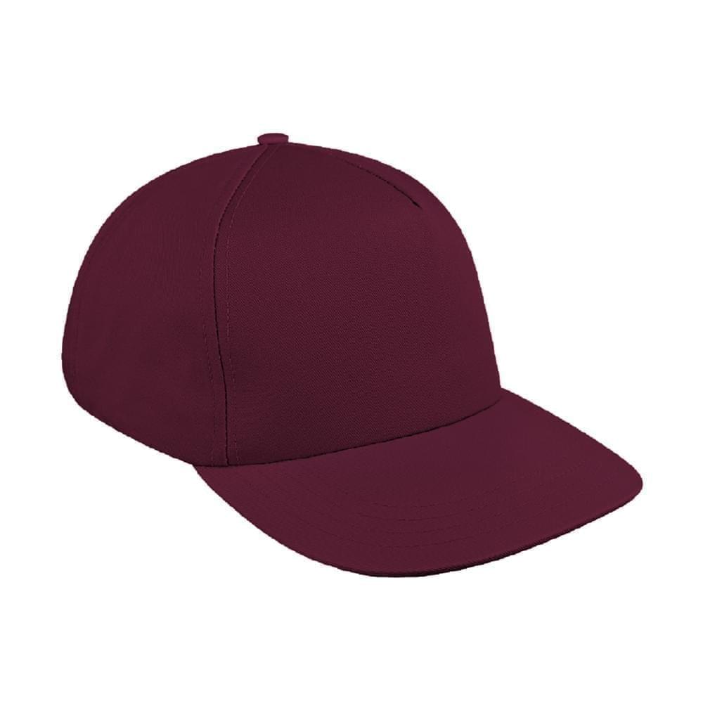 Burgundy Wool Leather Skate Hat