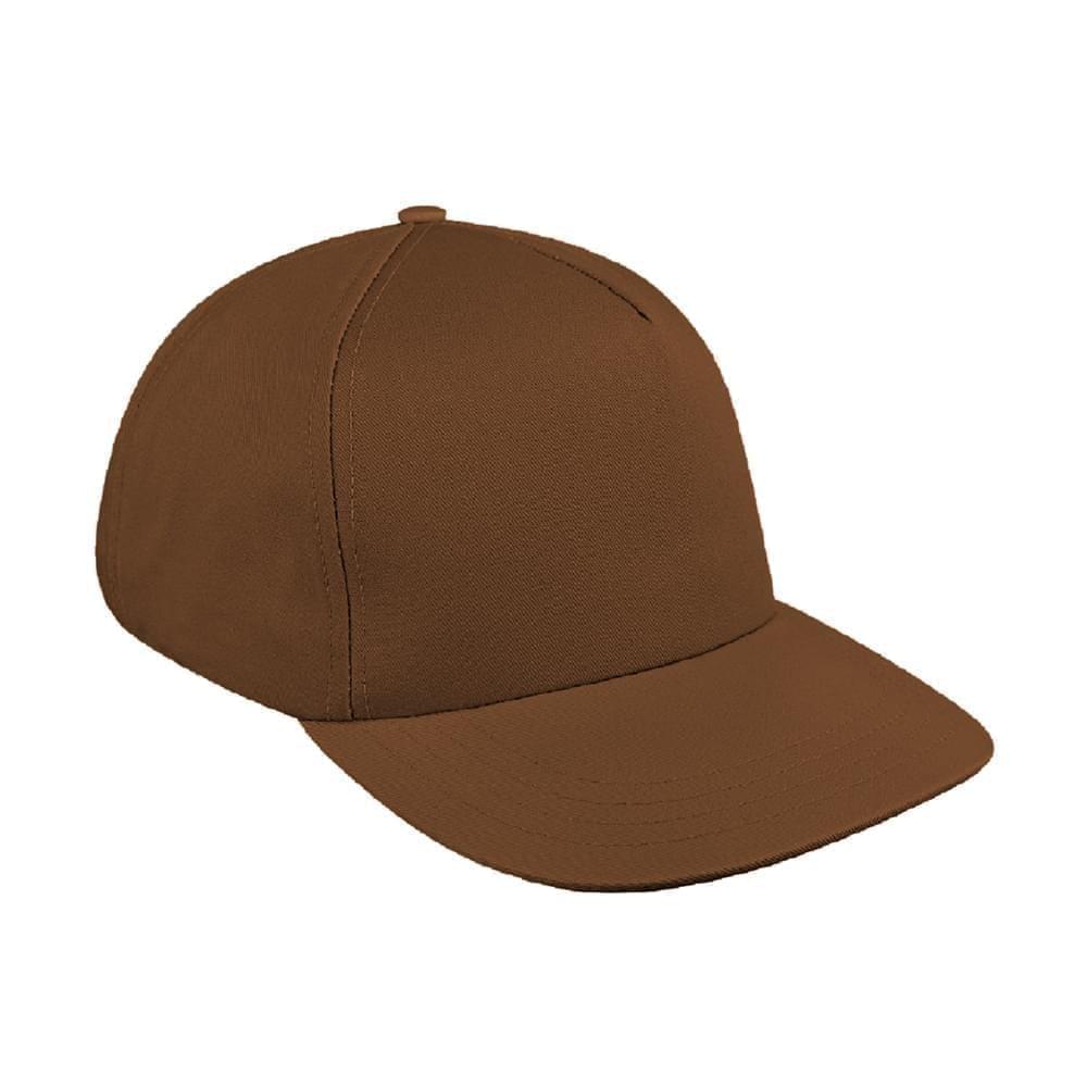 Solid Color Twill Leather Skate Hat