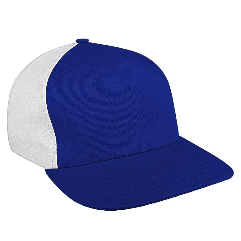 Royal Blue-White Brushed Leather Skate Hat