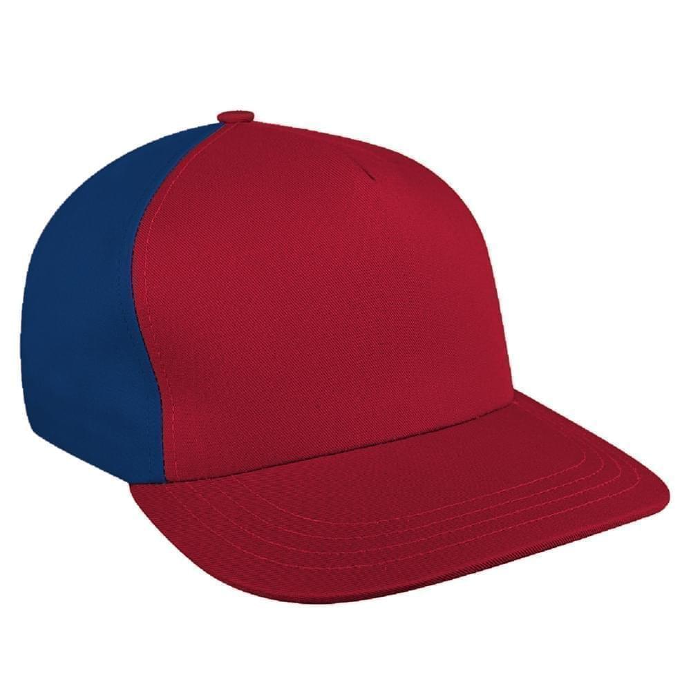 Red-Navy Brushed Self Strap Skate Hat