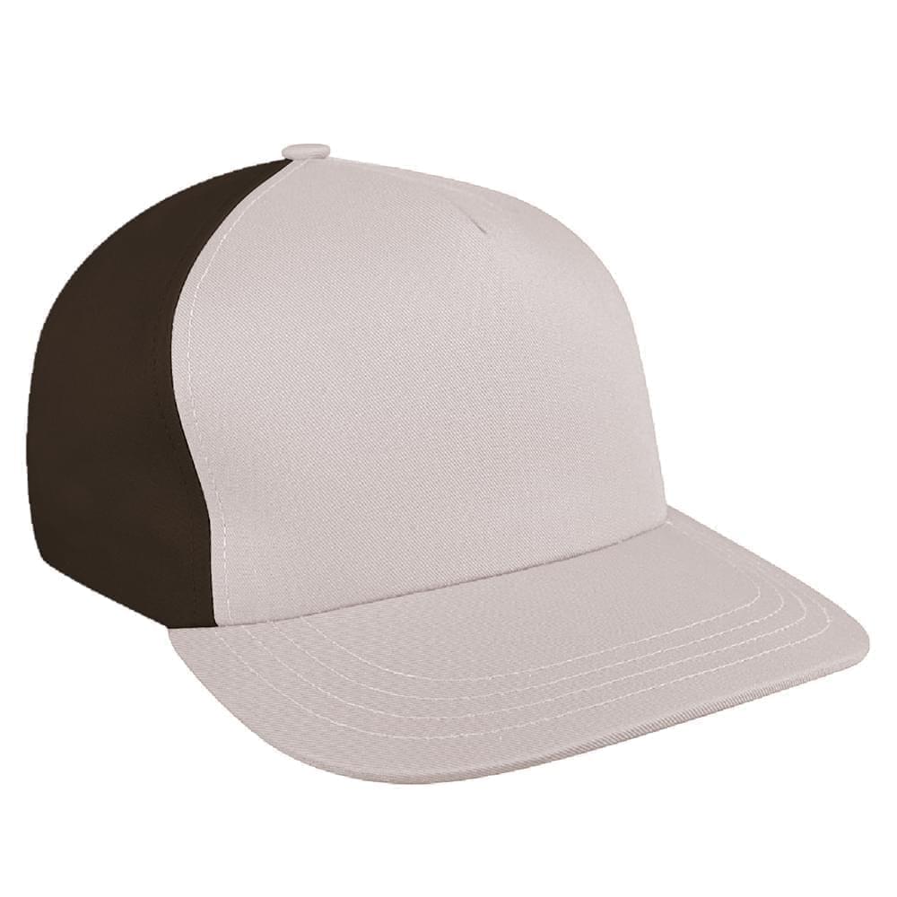 Putty-Black Brushed Leather Skate Hat