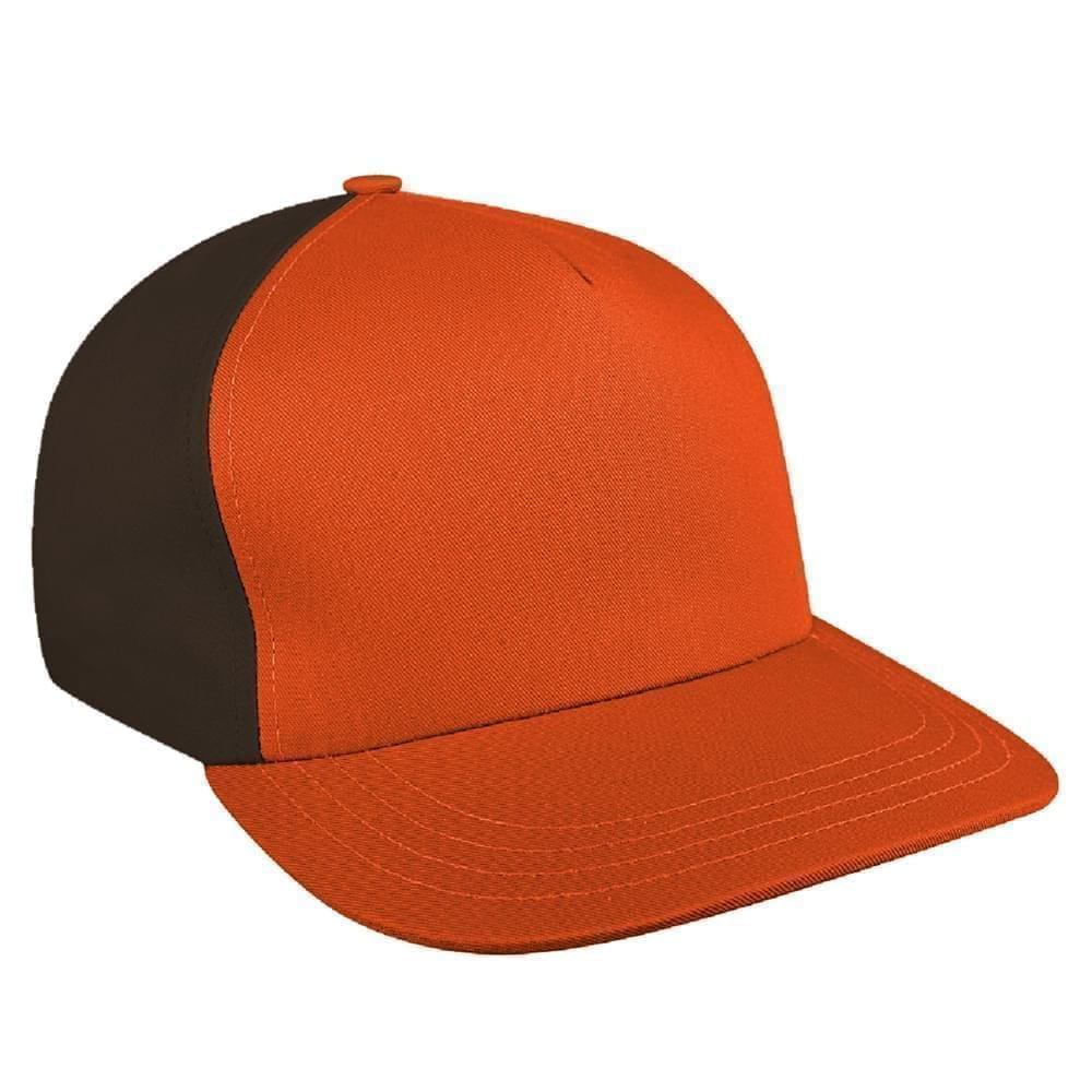 Orange-Black Brushed Leather Skate Hat