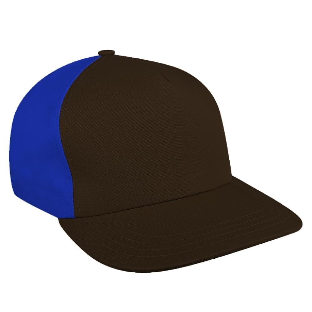 Black-Royal Blue Brushed Leather Skate Hat