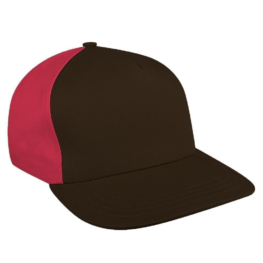 Black-Red Brushed Leather Skate Hat