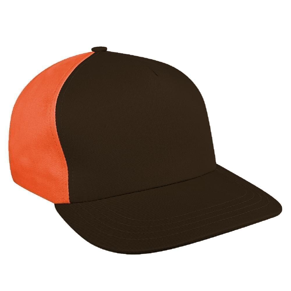 Black-Orange Brushed Self Strap Skate Hat