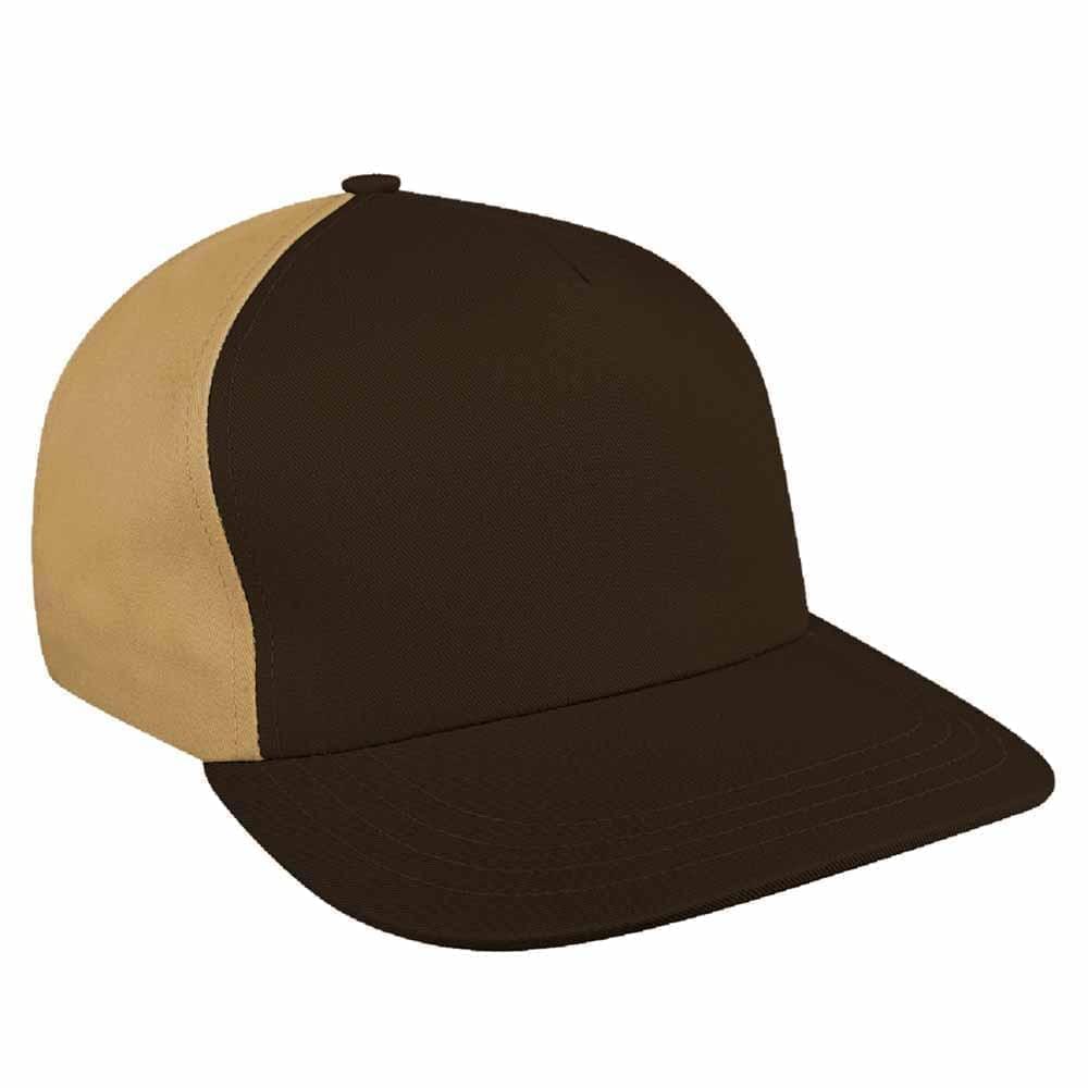 Black-Khaki Brushed Leather Skate Hat