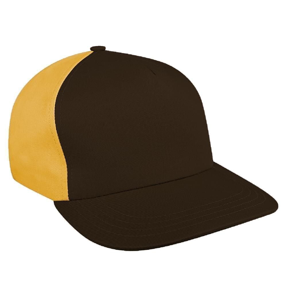 Black-Athletic Gold Brushed Self Strap Skate Hat