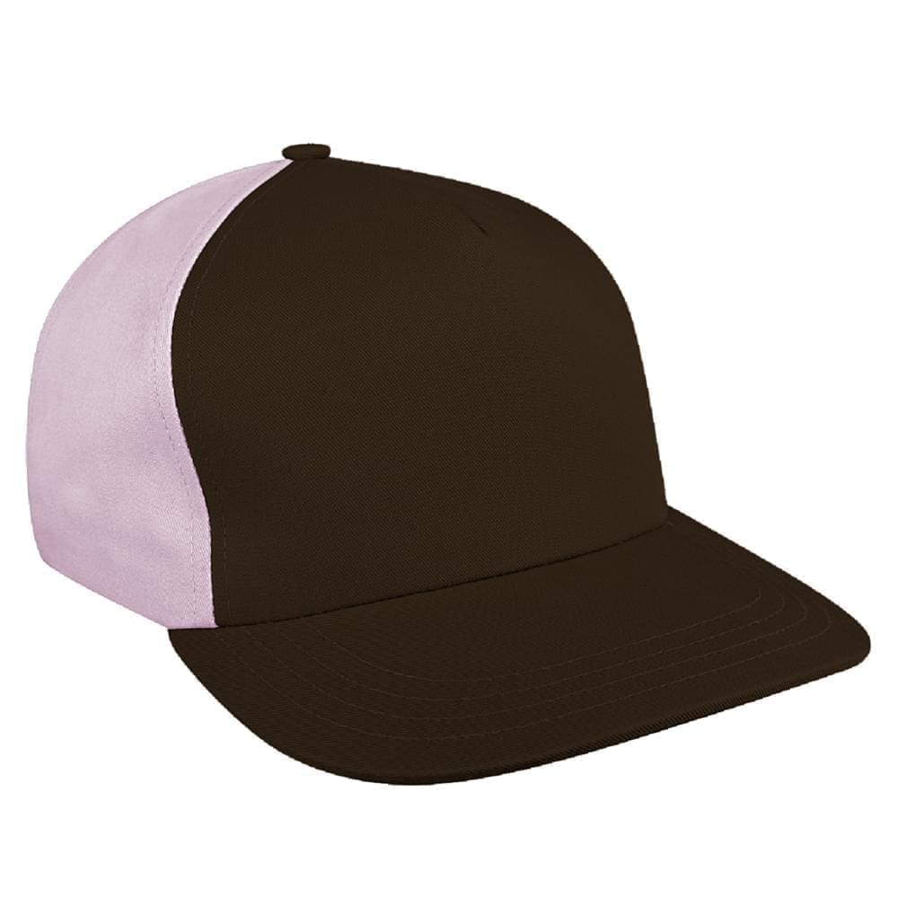 Black-Pink Brushed Leather Skate Hat