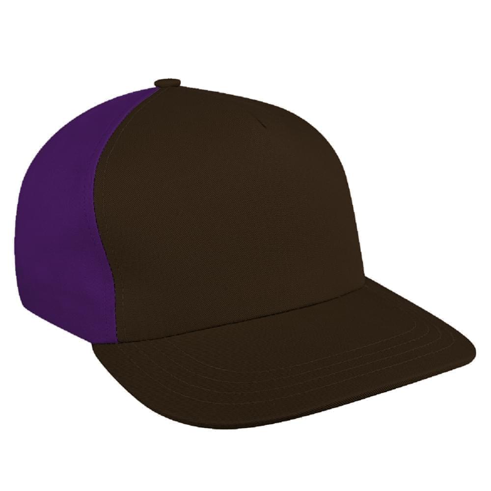 Black-Purple Brushed Leather Skate Hat